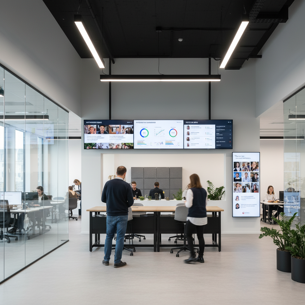Informationsdisplays in Unternehmen und Büros